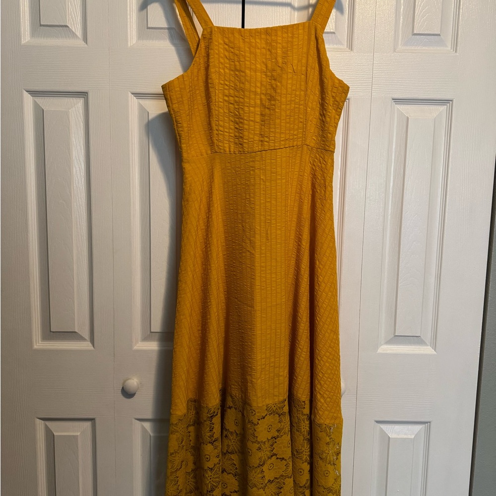 Cupshe Yellow Pleated Maxi Sundress for Wedding Guest